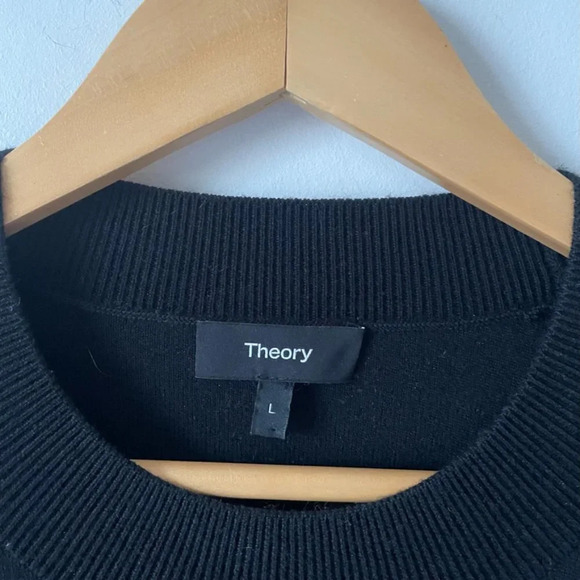 Theory Knit Tunic Empire Fine  Merino Wool Tunic Sweater Black Size Large - Picture 8 of 10